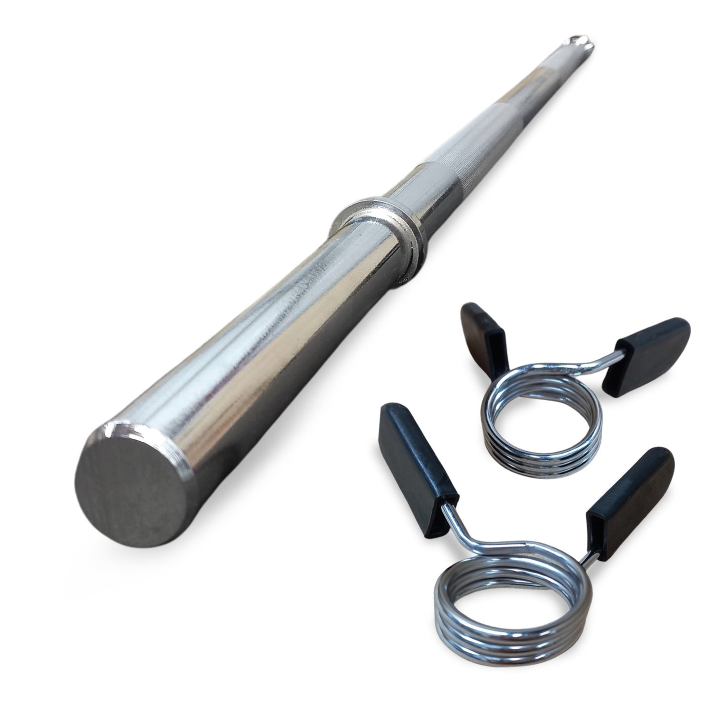 Kit Barra Reta Maciça Cromada 1,80m + Barra Reta Maciça Cromada 1,20m