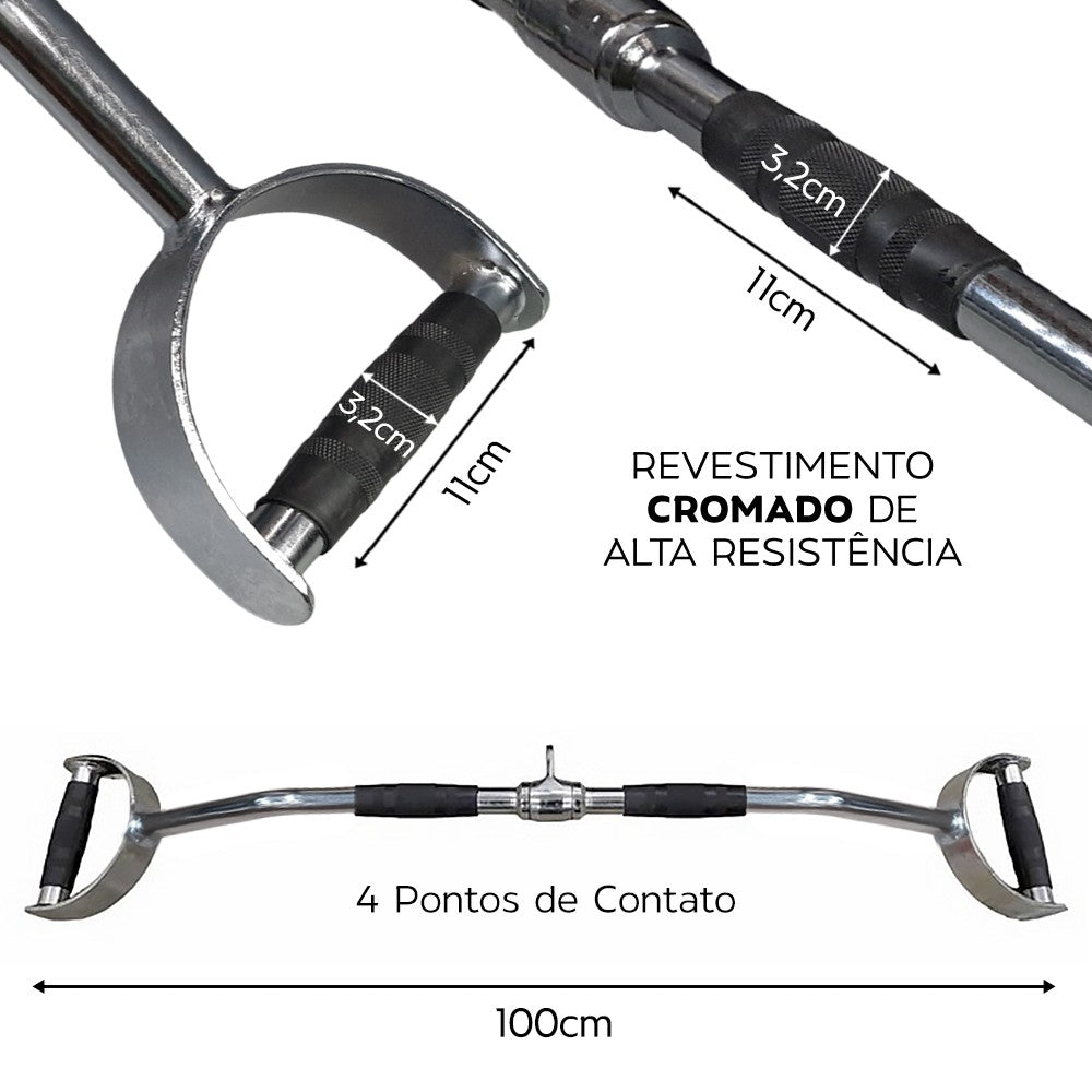 Puxador Pulley Barra Romana com Giro 100cm