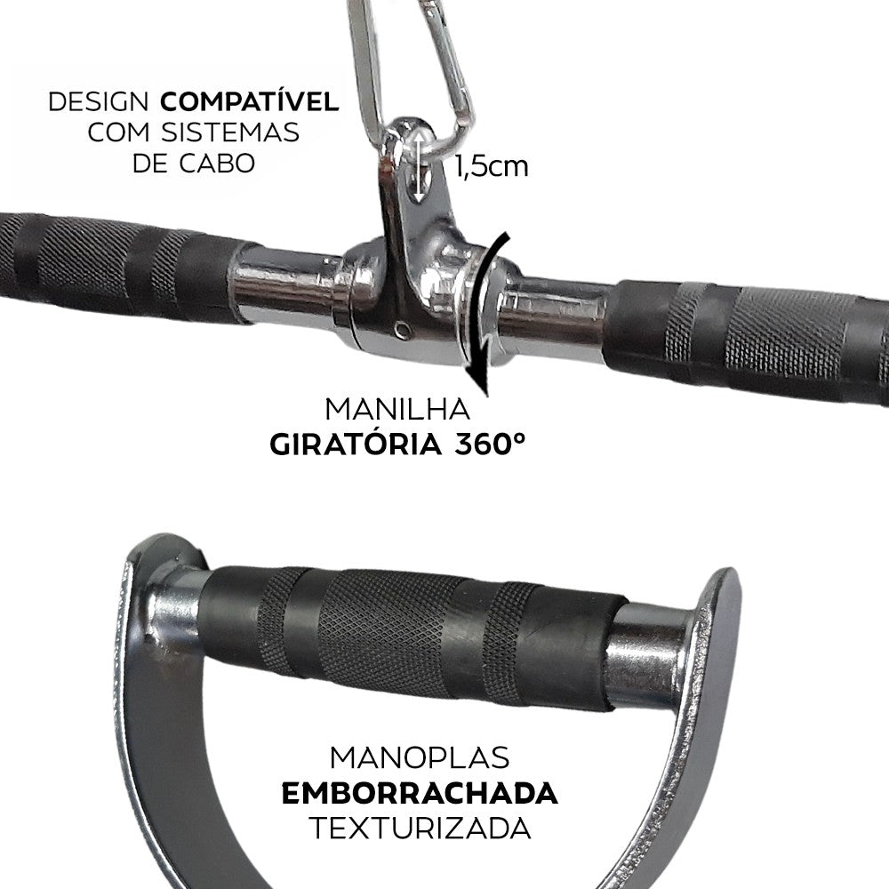 Puxador Pulley Barra Romana com Giro 100cm