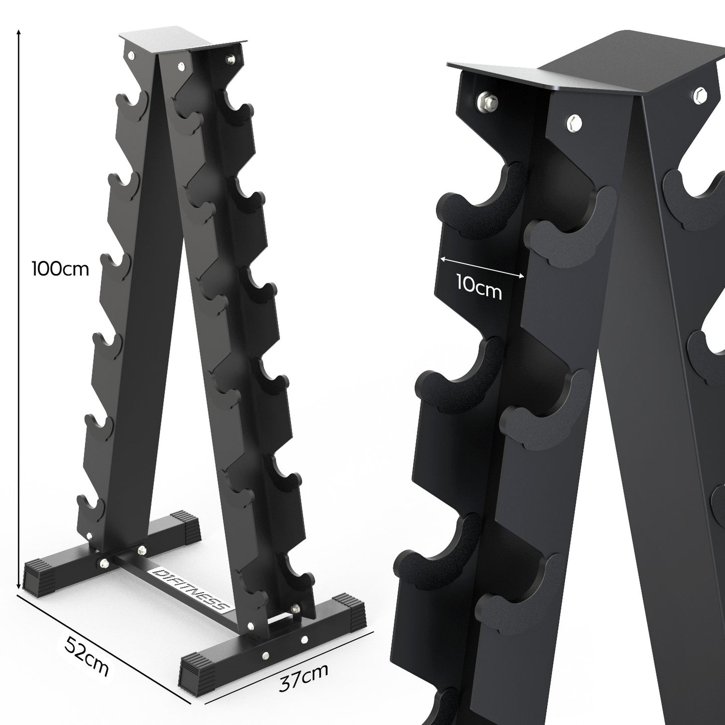 Kit Halteres Sextavado Pares 1kg a 6kg C/ Suporte Vertical