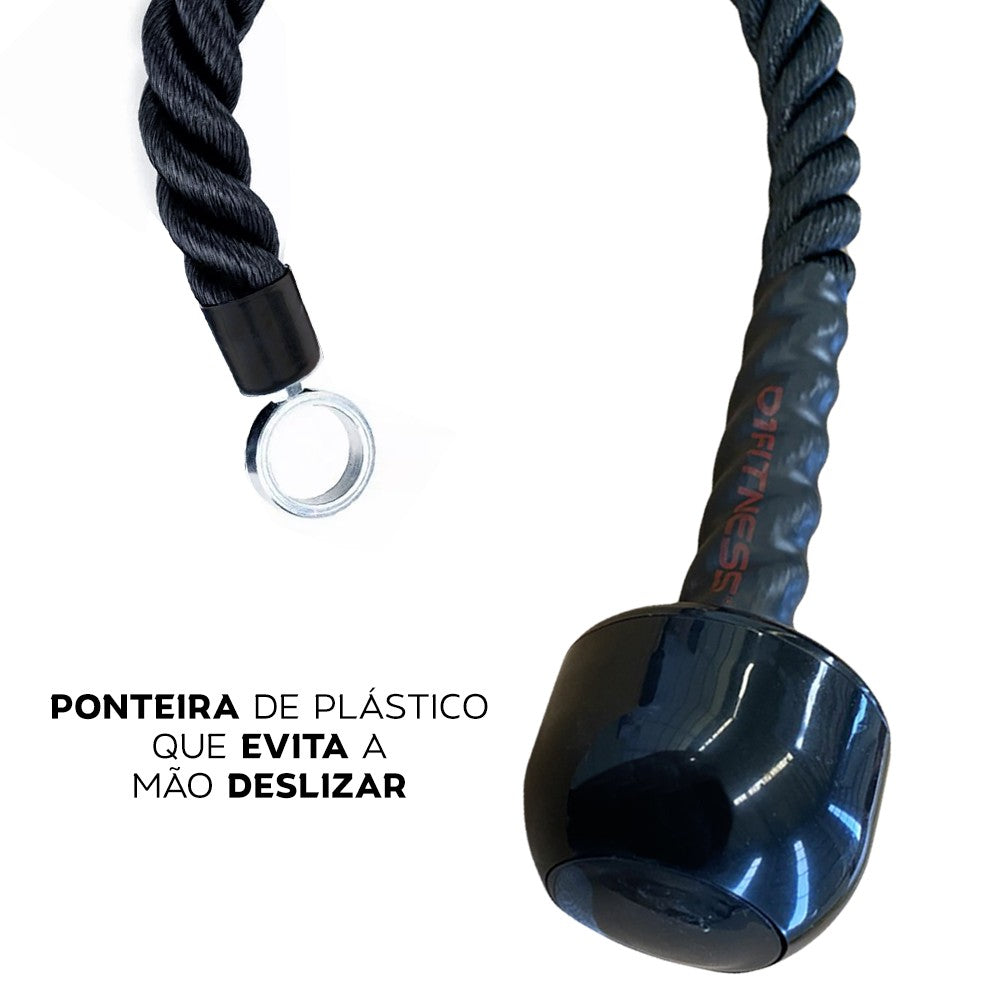 Puxador Unilateral Tríceps Corda Pulley - Emborrachado