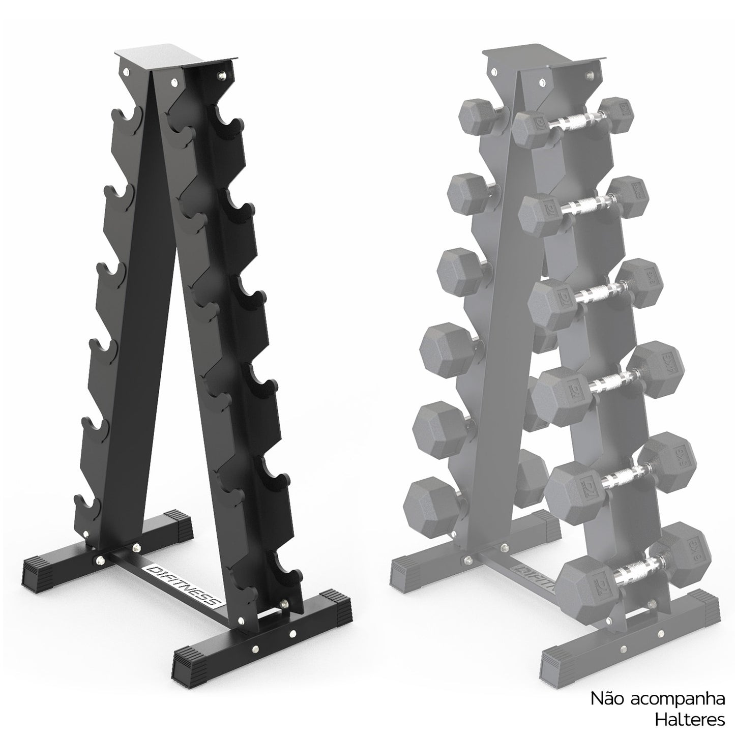Suporte Para Halter Dumbbell Expositor Torre - 6 Pares