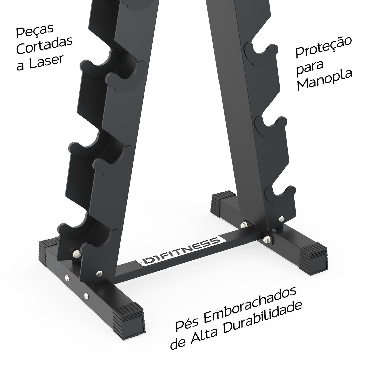 Kit Halteres Sextavado Pares 1kg a 6kg C/ Suporte Vertical