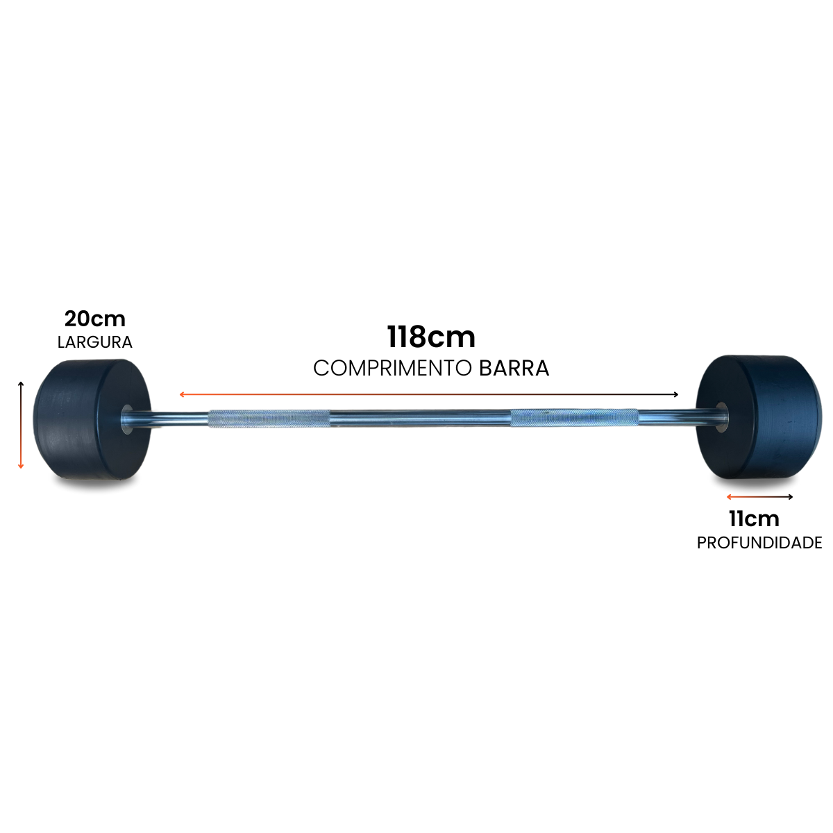 Barra Montada Reta Emborrachada - Elite