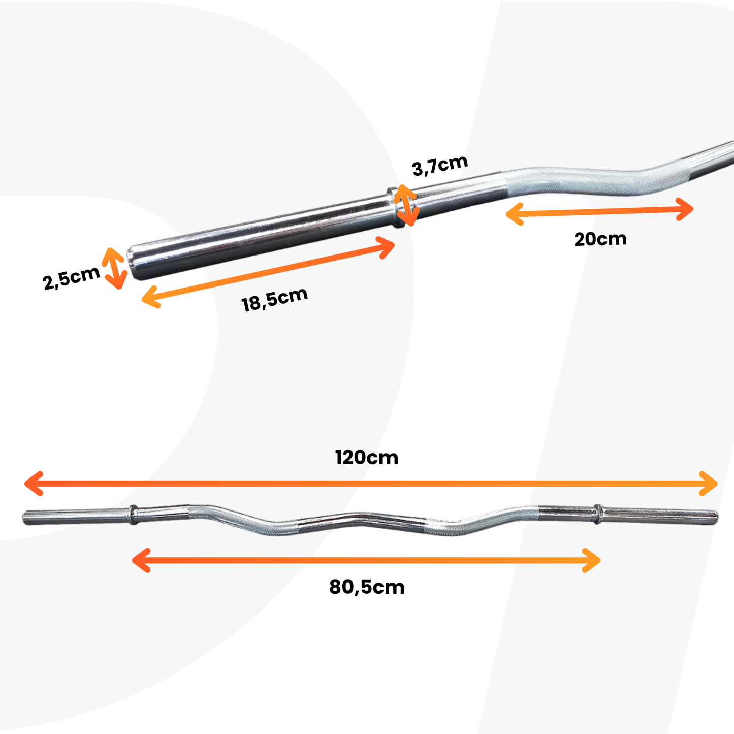 Kit Barras W 1,20m + Barra Reta 1,8m