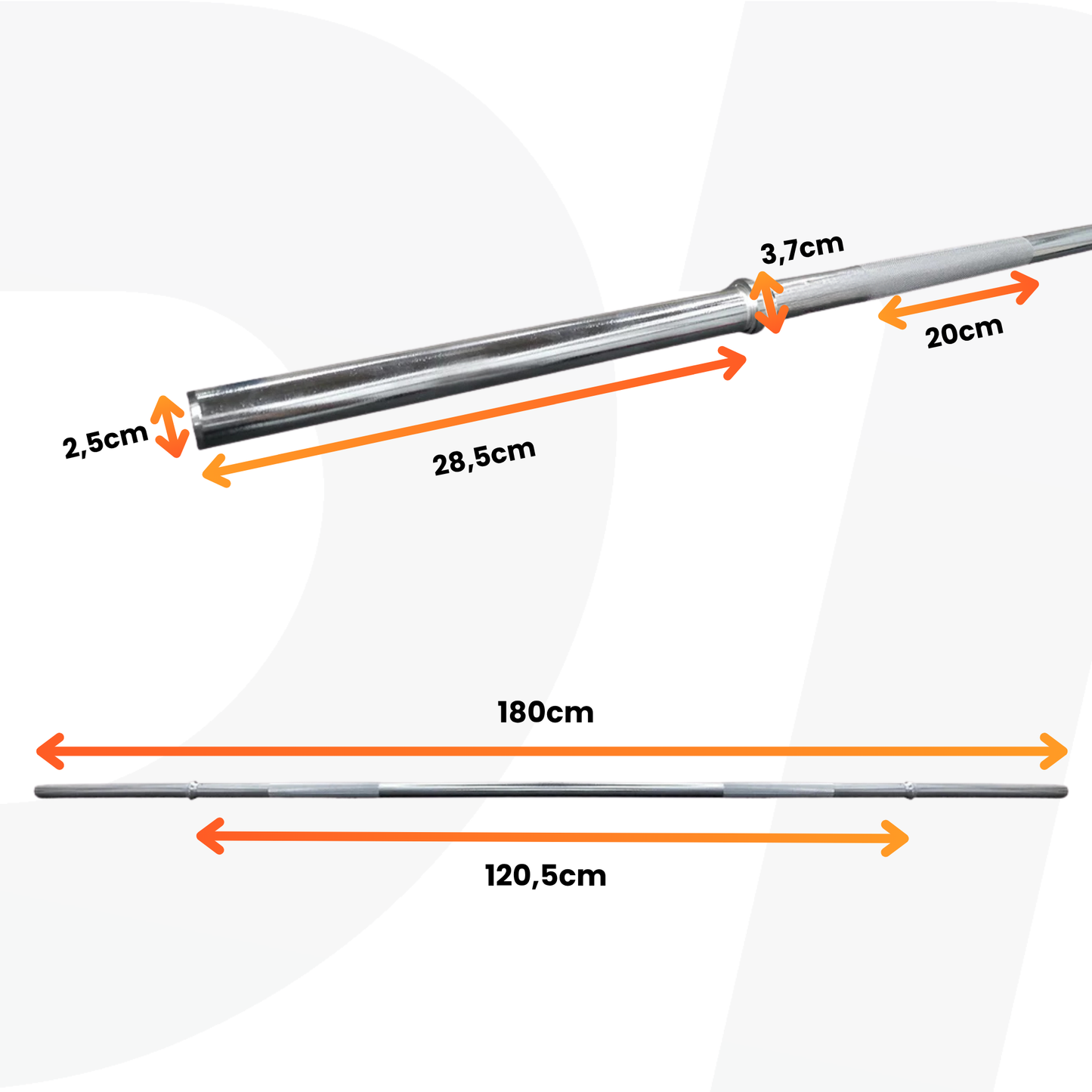 Kit Barras W 1,20m + Barra Reta 1,8m