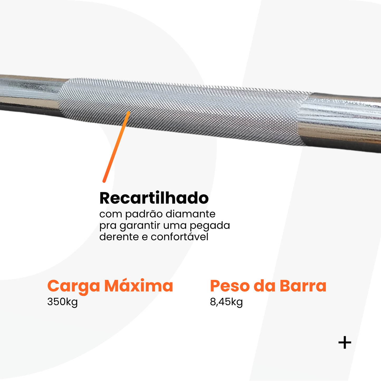 Barra Reta 1,8m com presilha 28mm Lock Press