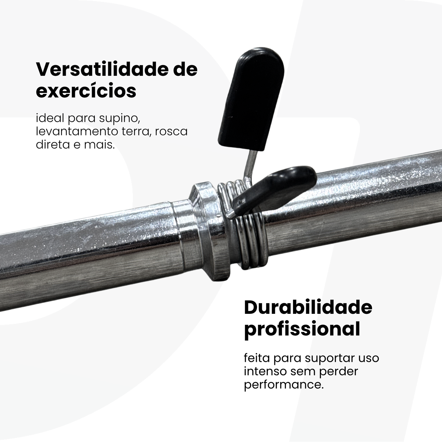 Barra Reta Maciça Cromada 1,80m para Musculação