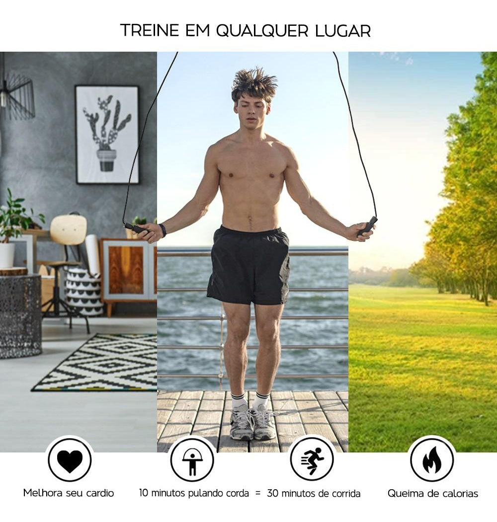 Kit 10 Cordas de Pular Com Rolamento