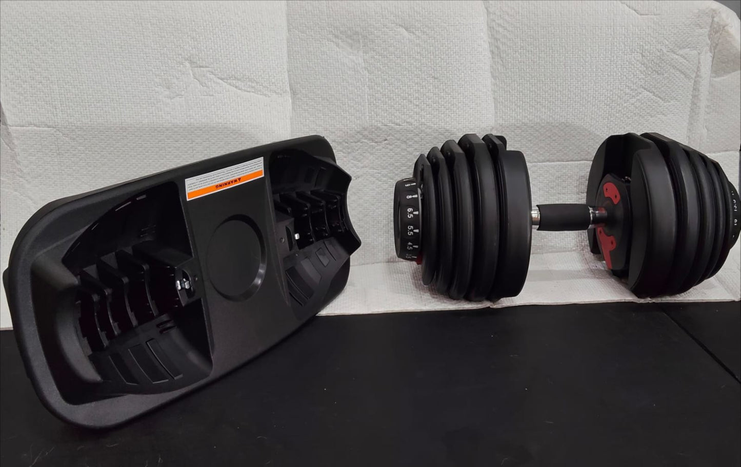 Dumbbell Halter Ajustável de 2,5kg a 24kg com Base (OUTLET)