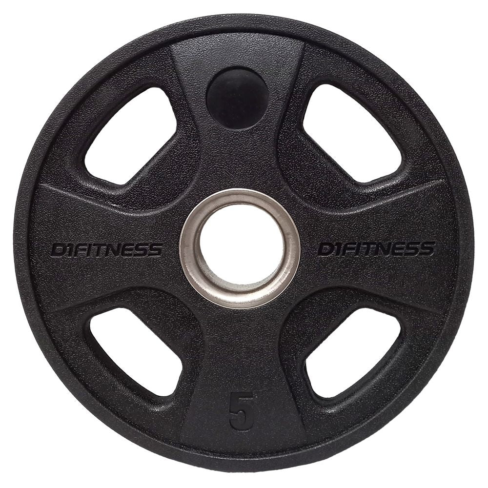 Kit 4 Anilhas Elite Emborrachada 4 Grips 5kg - D1Fitness