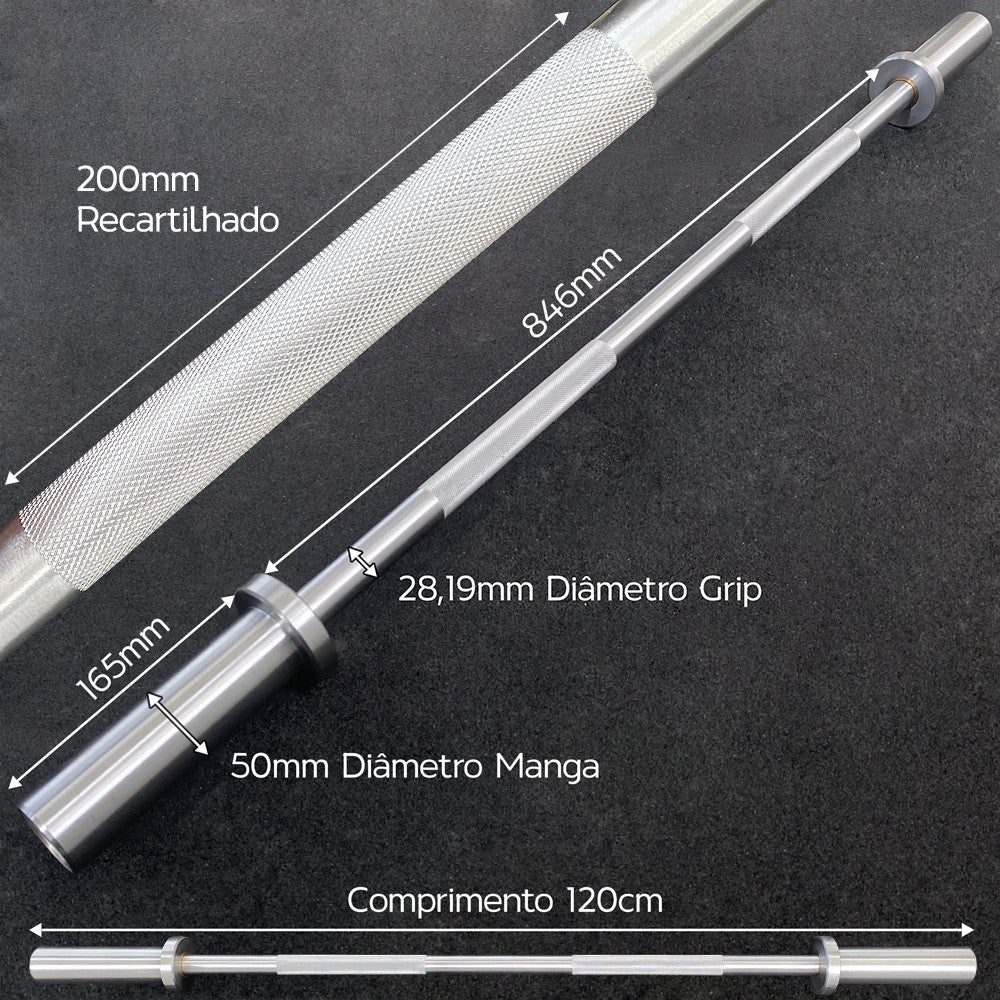 KIT Barra Reta Olímpica e Barra W Olímpica 120cm - D1Fitness
