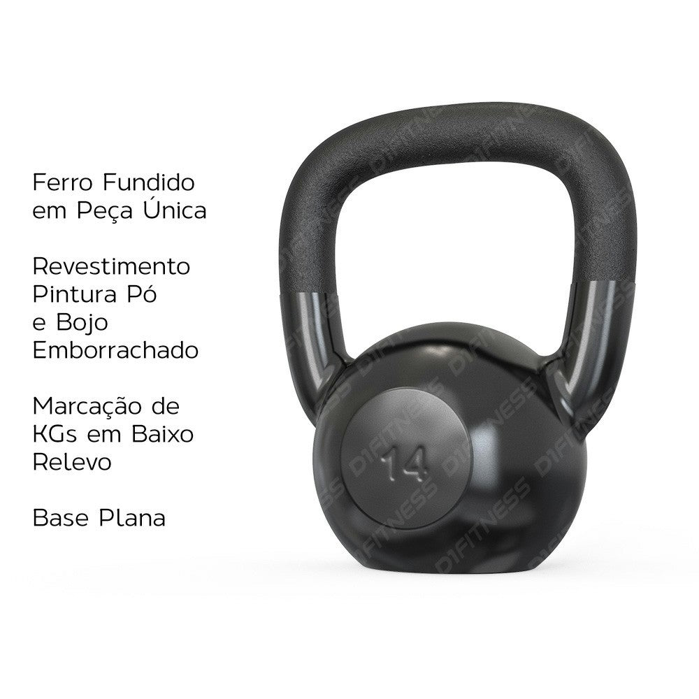 f3 14kg Kettlebell de ferro emborrachado