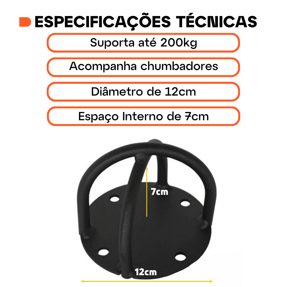 suporte-de-teto-ou-parede-para-fita-de-suspensao-argola-olimpica-crossfit-corda-naval-saco-de-boxe-especificação-tecnica-D1Fitness
