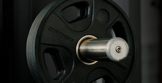 Anilha olímpica emborrachada D1 Fitness em promoção no outlet