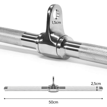 Puxador Pulley Tríceps Barra Reta Cromada c/ Rolamento