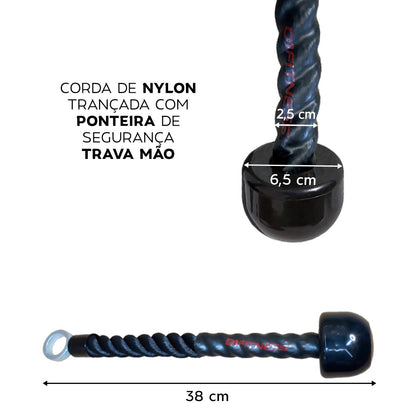 Puxador Unilateral Tríceps Corda Pulley - Emborrachado