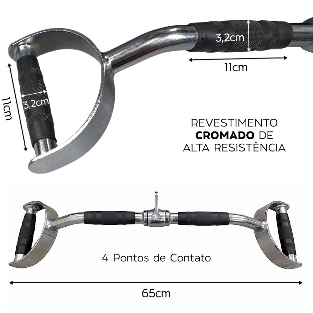 Puxador Pulley Barra Romana com Giro 65cm