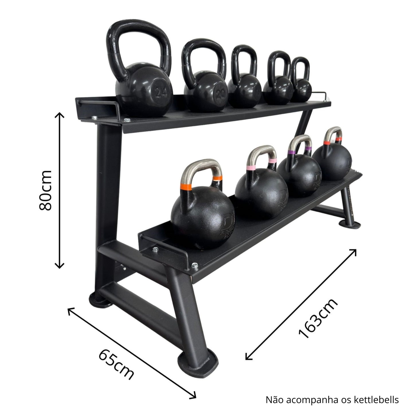 SUPORTE ESTANTE PARA KETTLEBELL 2 ANDARES - D1Fitness