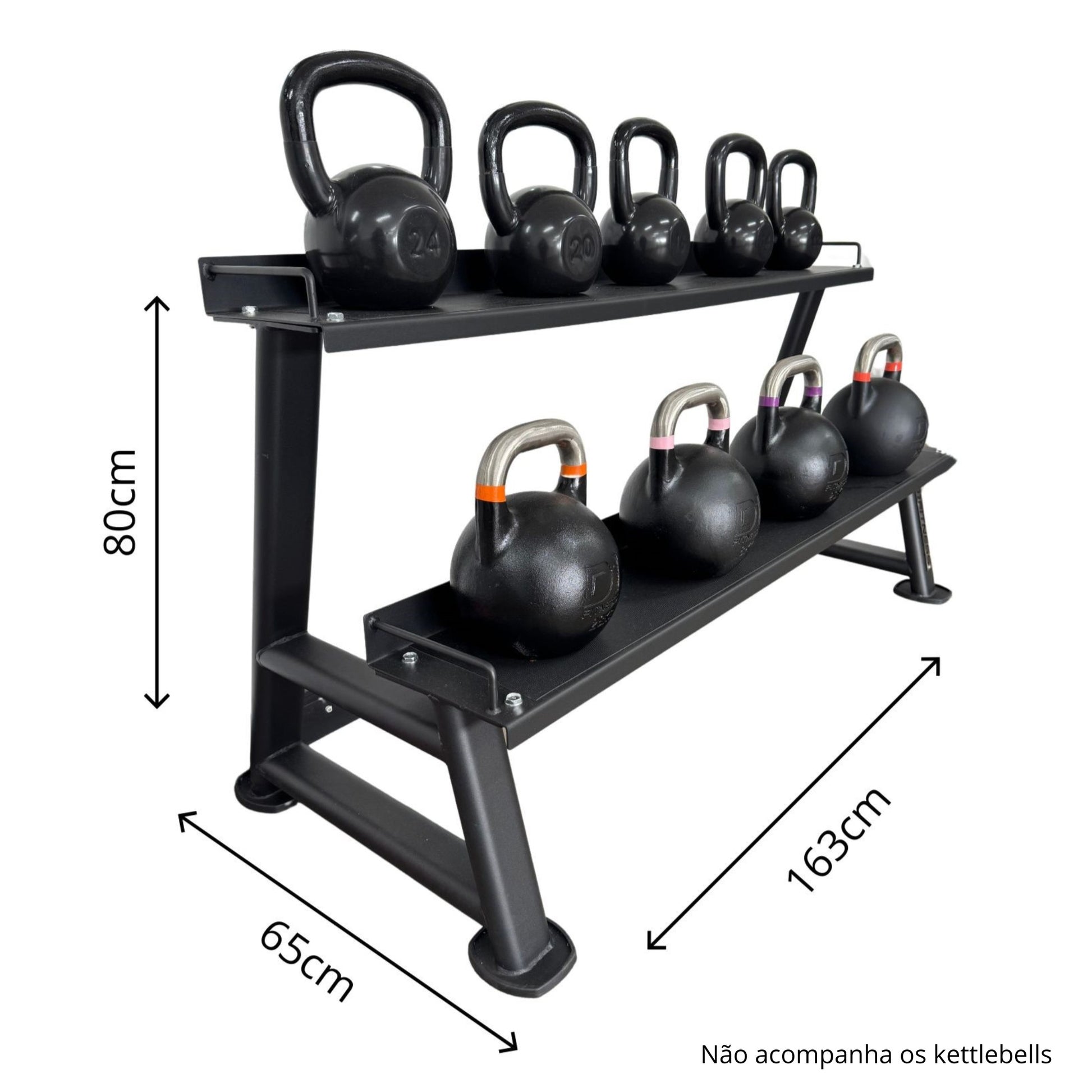 SUPORTE ESTANTE PARA KETTLEBELL 2 ANDARES - D1Fitness