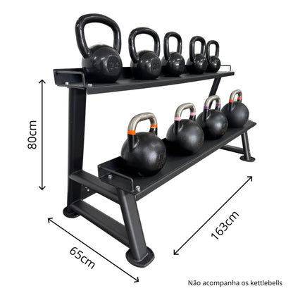 SUPORTE ESTANTE PARA KETTLEBELL 2 ANDARES - D1Fitness