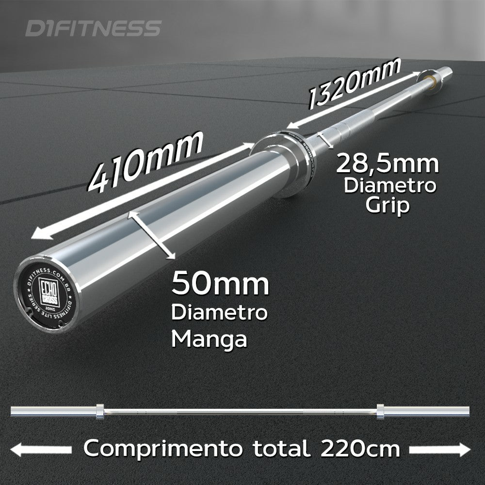 Kit 2 Barras Olímpica Masculina - Cromada