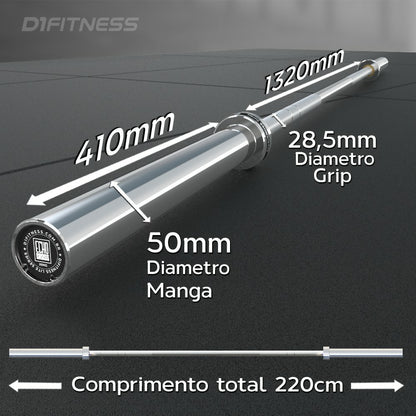 Kit 2 Barras Olímpica Masculina - Cromada