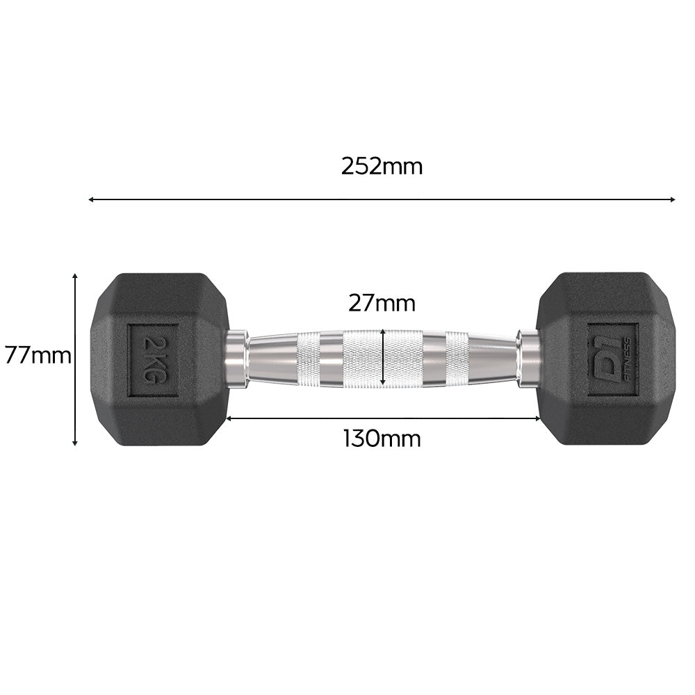 Kit Halteres Sextavado pares 1kg a 5kg