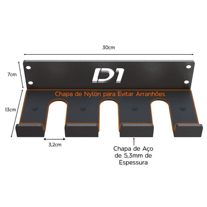 Suporte de Barra Olímpica de parede Vertical - 3 barras