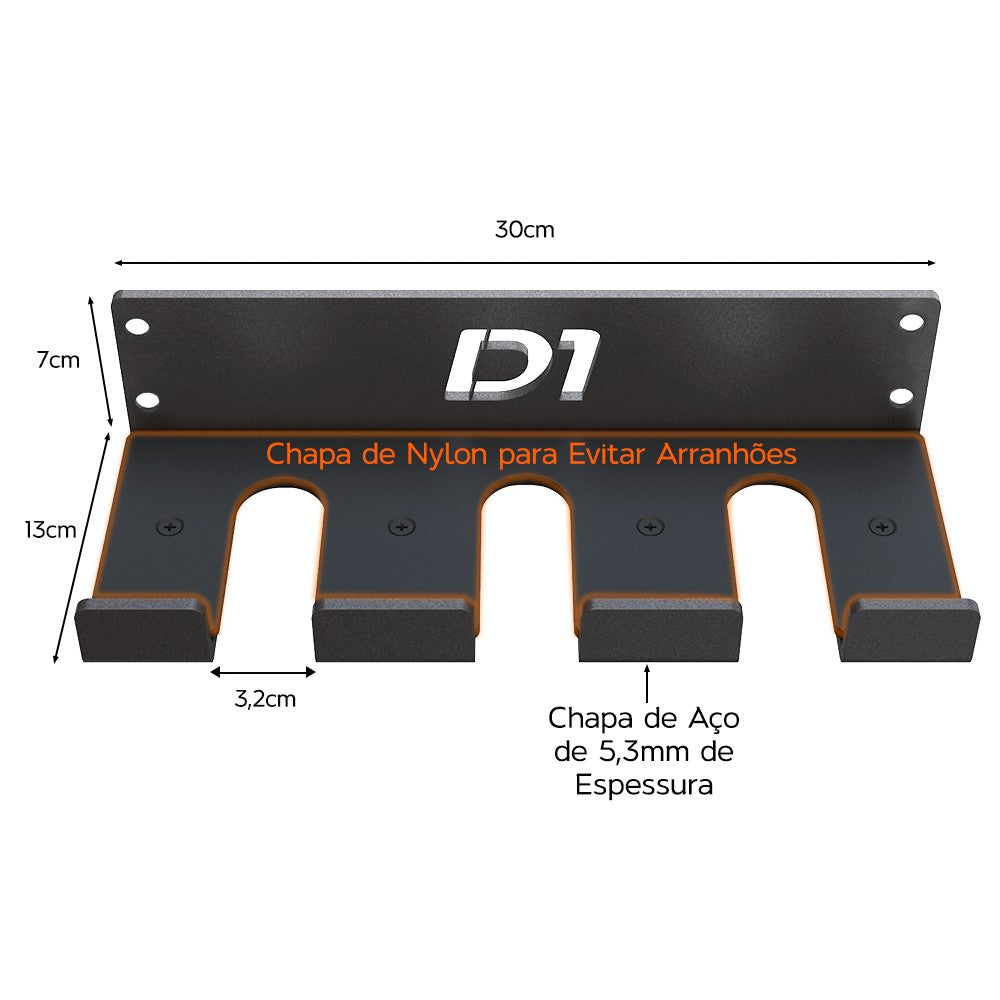 Kit Suporte de Barra Olímpica + Par de Presilhas - D1Fitness