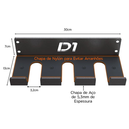 Kit Suporte de Barra Olímpica + Par de Presilhas - D1Fitness