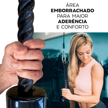 Puxador Unilateral Tríceps Corda Pulley - Emborrachado