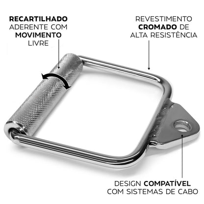 Kit Puxadores: Par puxador Estribo + Puxador Corda + Puxador Triângulo - D1Fitness