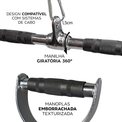 Puxador Pulley Barra Romana com Giro 65cm