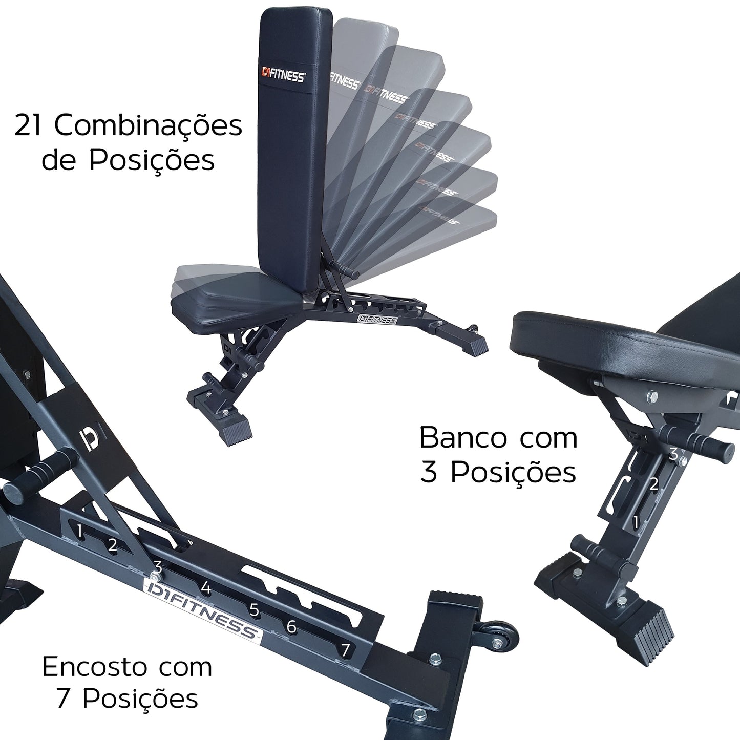 Banco Regulável Ajustável + Banco Reto Fixo