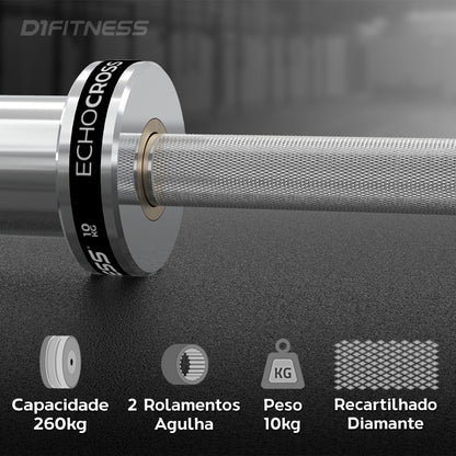 Barra Olímpica 1,70m Júnior Técnica Cromada 10kg - C/ Rolamento