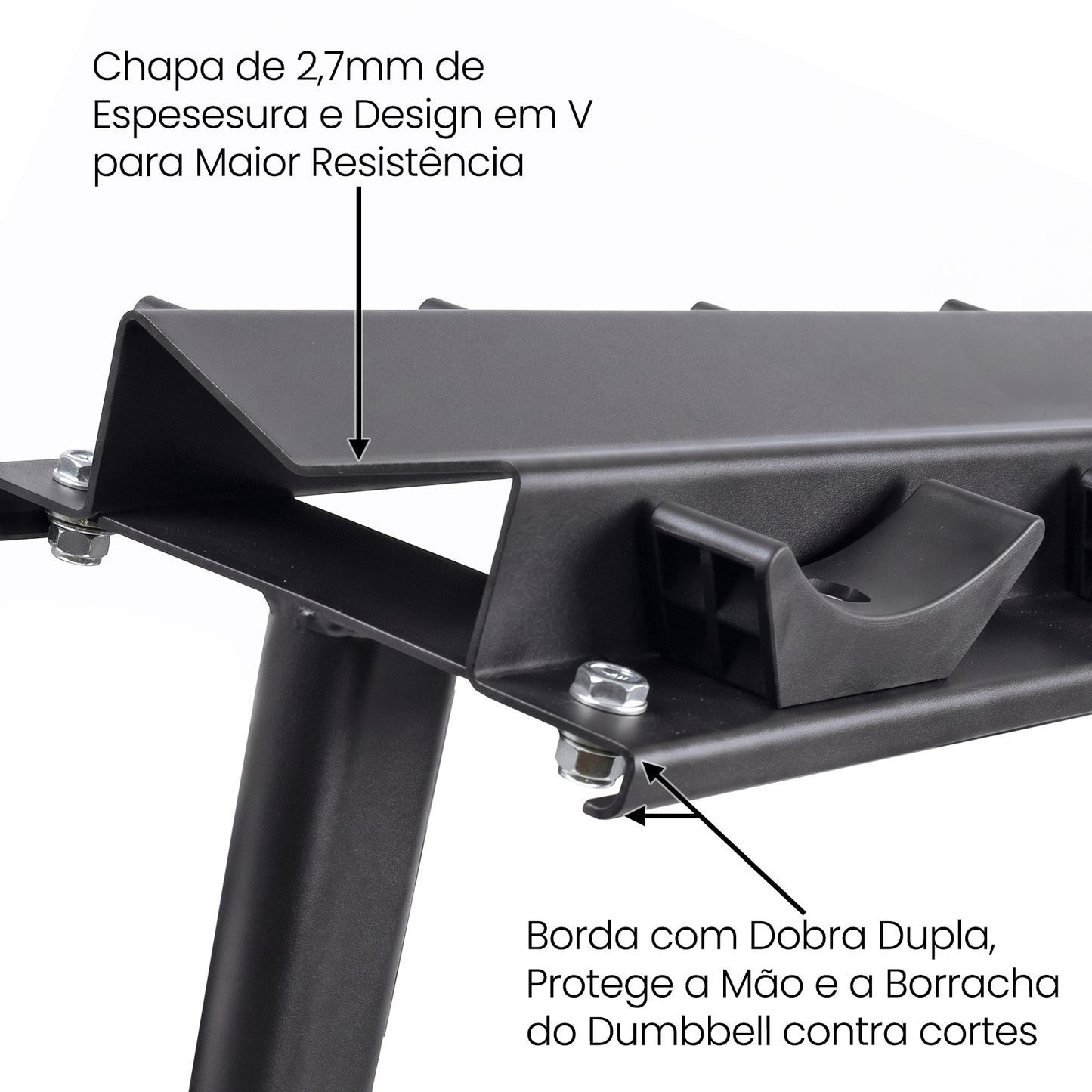 Kit Dumbbell Rubber Elite 12 a 30kg Com Suporte - D1Fitness