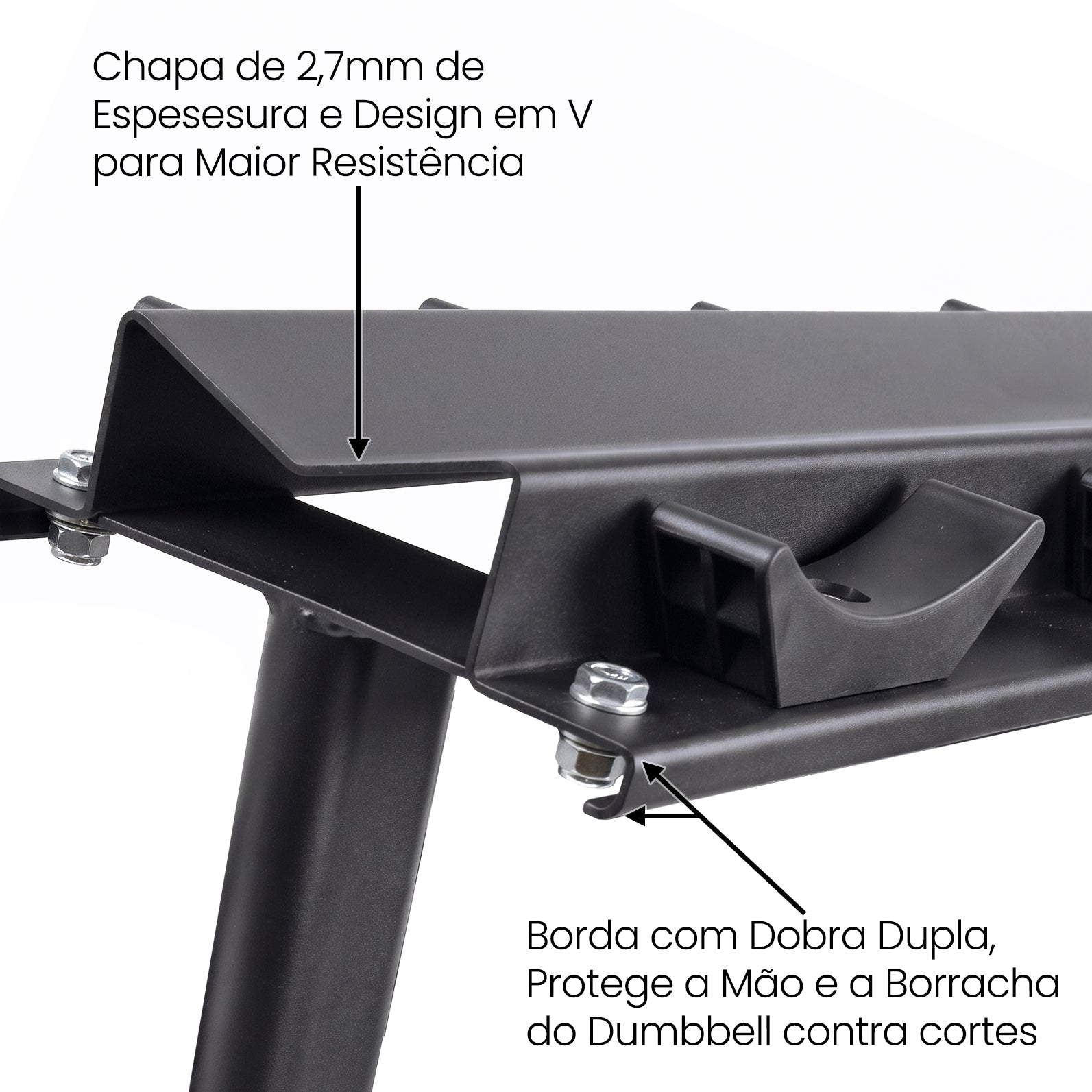 Kit Dumbbell Rubber Elite 12 a 30kg Com Suporte - D1Fitness