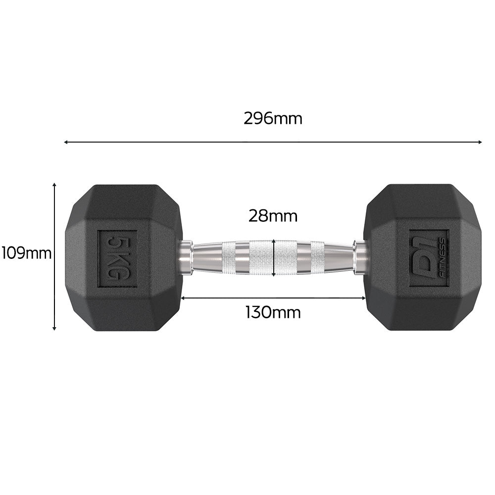 Kit Halteres Sextavado pares 1kg a 5kg