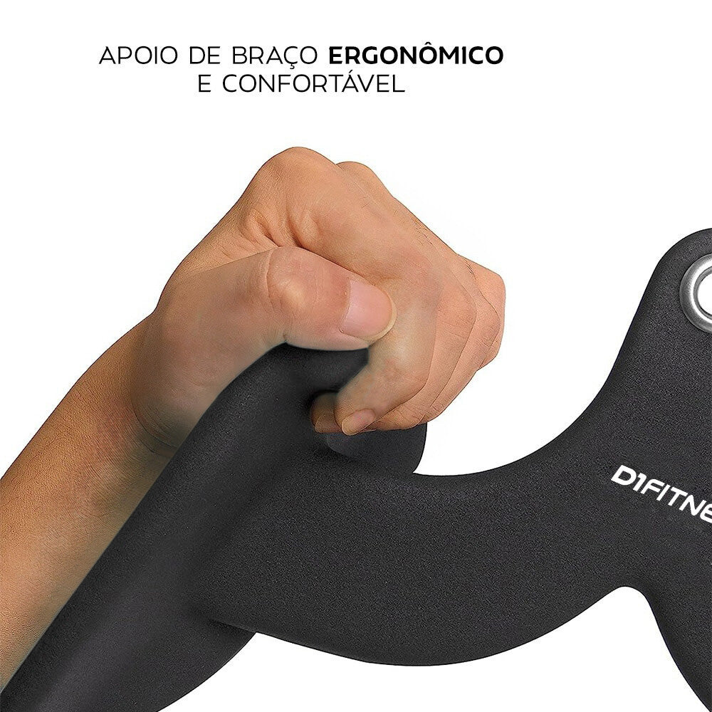 Kit Puxador Anatômico Revestido Musculação com Suporte