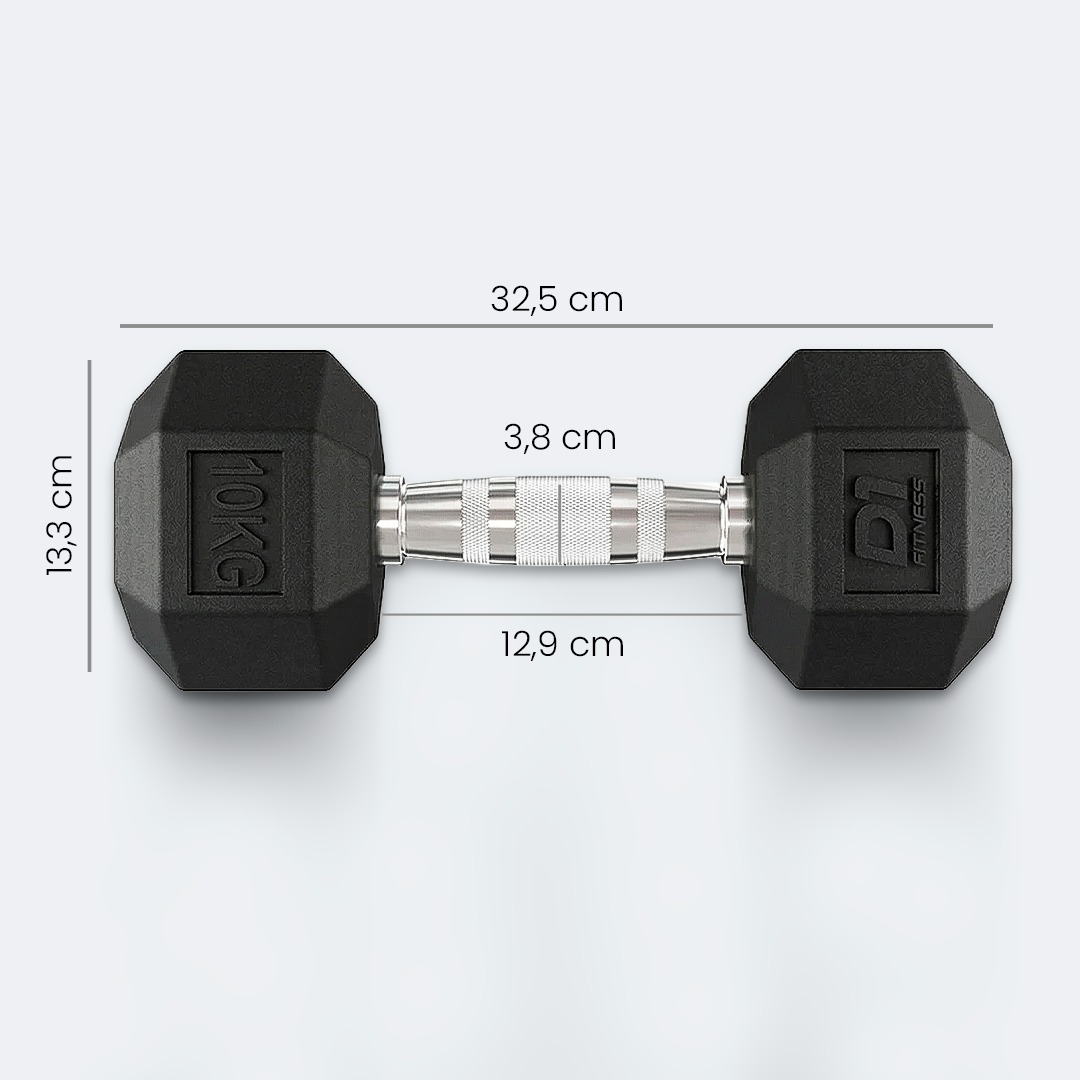 Kit Halteres Sextavado Emborrachado pares 10 a 20kg