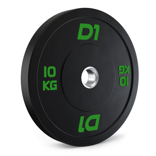 Anilha Olímpica Bumper Preta Cross Training 10kg (logo verde) (OUTLET)