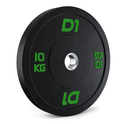 Anilha Olímpica Bumper Preta Cross Training 10kg (logo verde) (OUTLET)