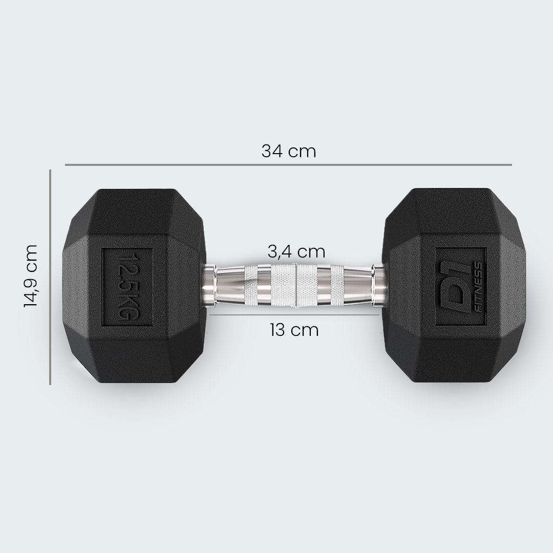 Kit Halteres Sextavado Emborrachado pares 10 a 20kg