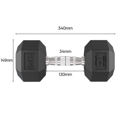 Kit Halteres Sextavado Emborrachado 12,5 a 20 kg