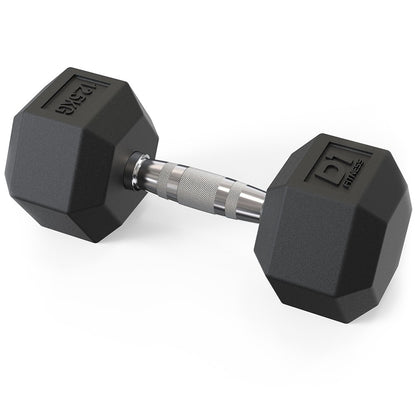 Halter Dumbbell Sextavado Emborrachado Cromado 17,5kg (OUTLET)