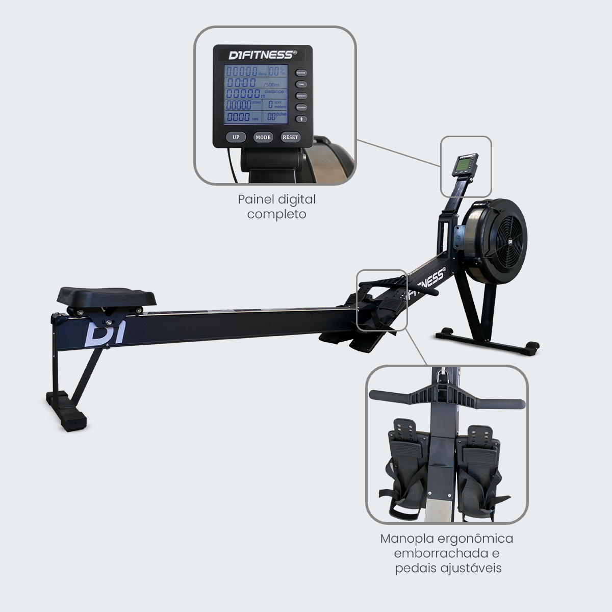 Remo Seco - Indoor Air Rower EchoCross Pro - D1Fitness