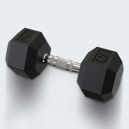 Kit Halter Dumbbell Sextavado Emborrachado Cromado 1 a 20kg - D1Fitness