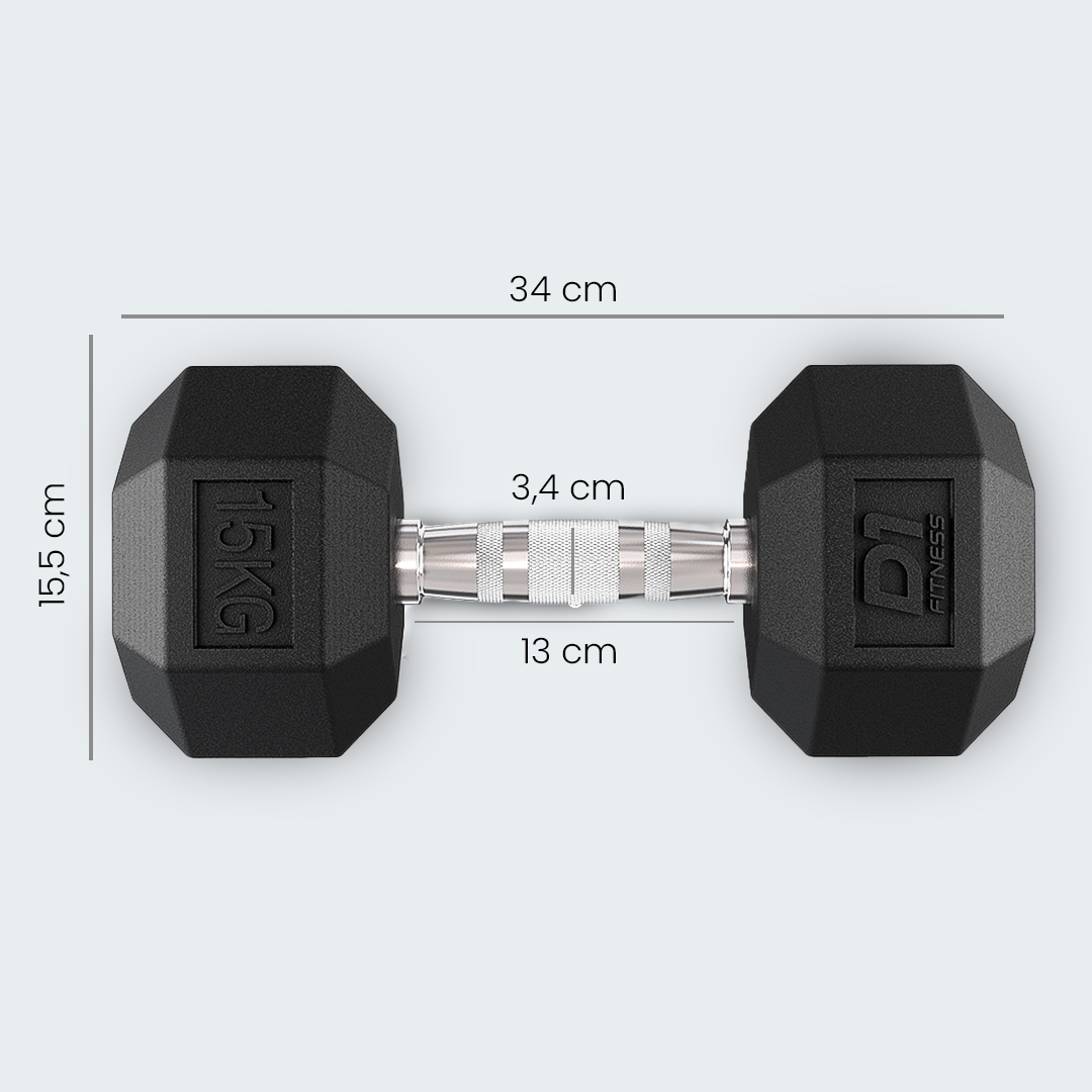 Kit Halteres Sextavado Emborrachado pares 10 a 20kg