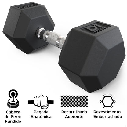 Kit Halteres Sextavado Pares 4/5/6/10/12,5/15kg (105kg) Com Suporte Vertical